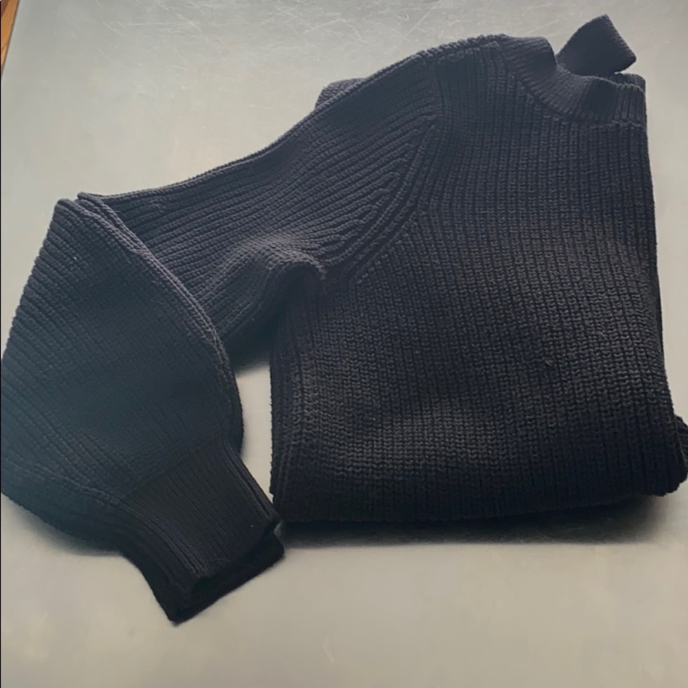 LOFT crew neck tunic black sweater